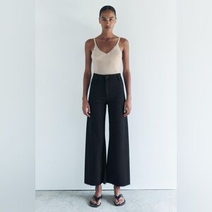 Zara Marine Straight Wide Leg Pants